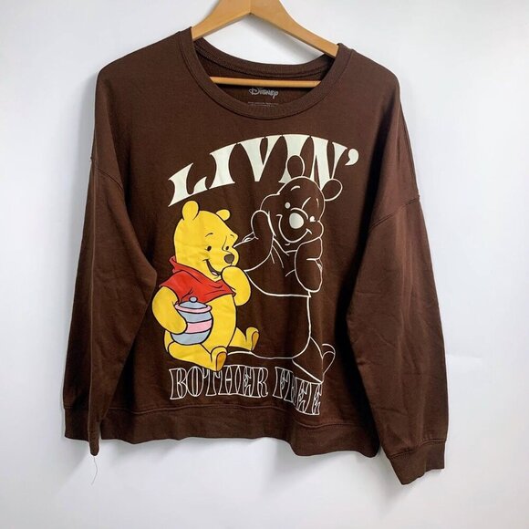 Disney Women's Winnie The Pooh Livin Bother Free Crew Neck Sweatshirt Size XL - Picture 1 of 9